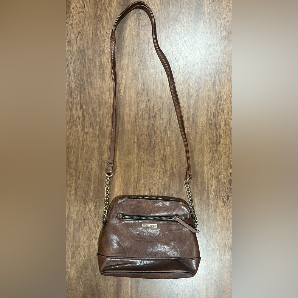 Steve Madden Girl Brown Crossbody Bag with Chain Detail